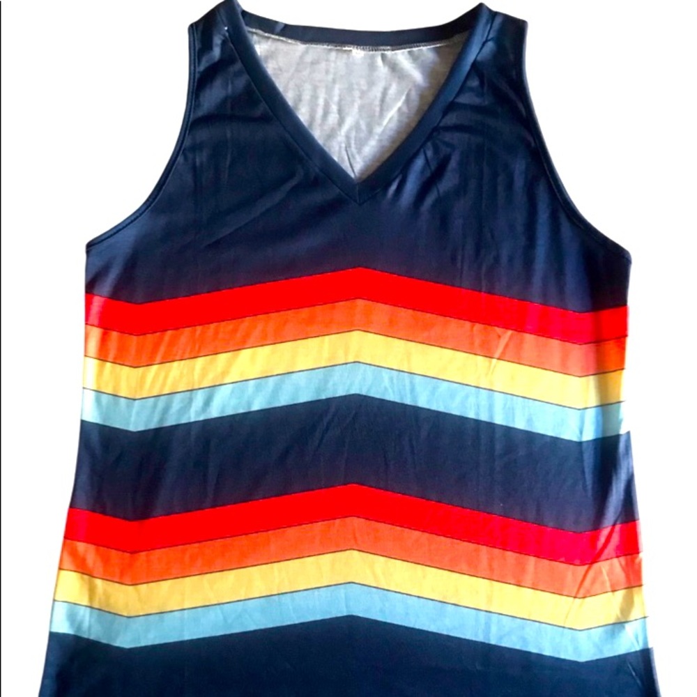 Multi-color stripe Tank Top